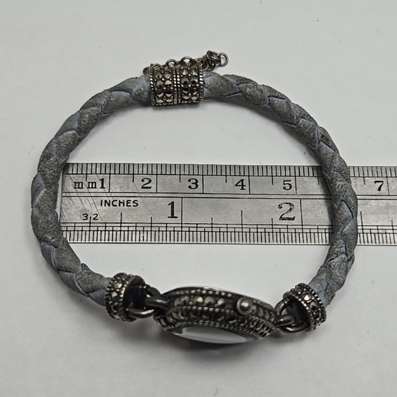 Ecclissi Sterling Silver Heart Watch Marcasite Bracelet MOP Dial New Battery 925 - Picture 10 of 11